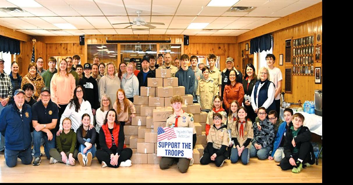 Grafton scout creates 100 care packages for military personnel