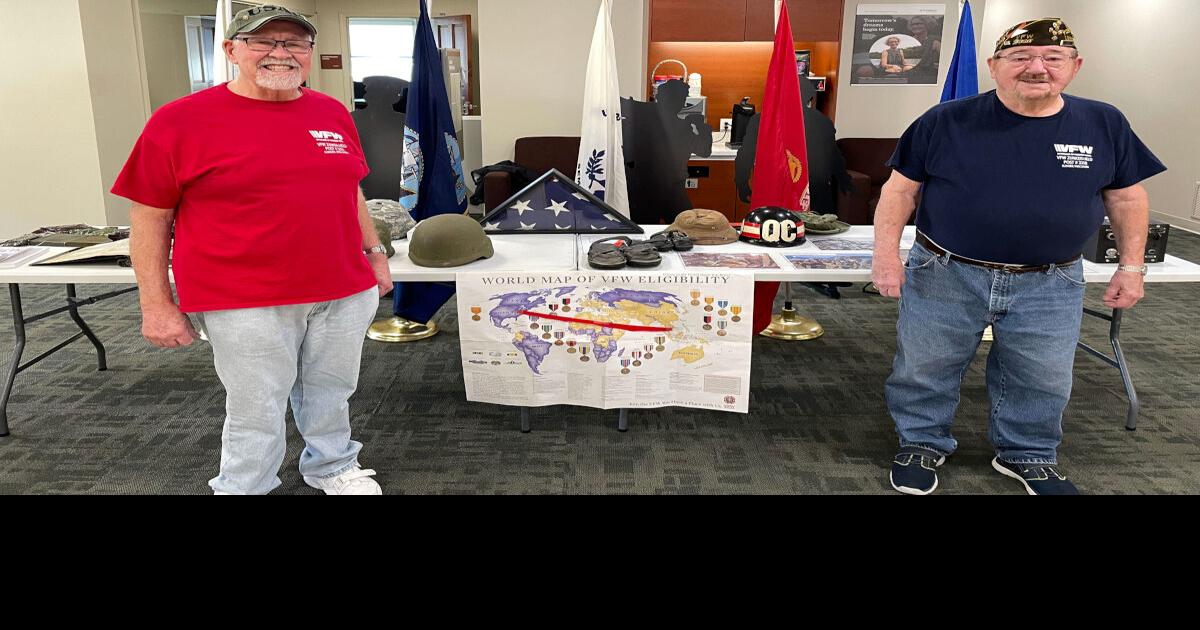 Slinger VFW puts up display in Associated Bank in honor of Veterans Day Washington Co. News