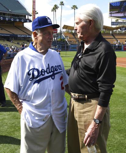 Dodgers Wearing Don Sutton, Tommy Lasorda Jersey Patches