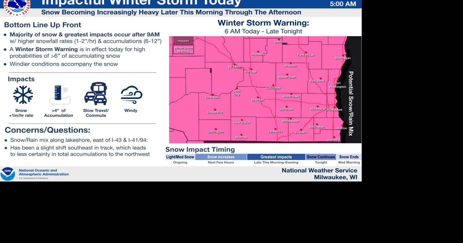 Winter Storm Warning issued, includes counties in southeast Wisconsin ...