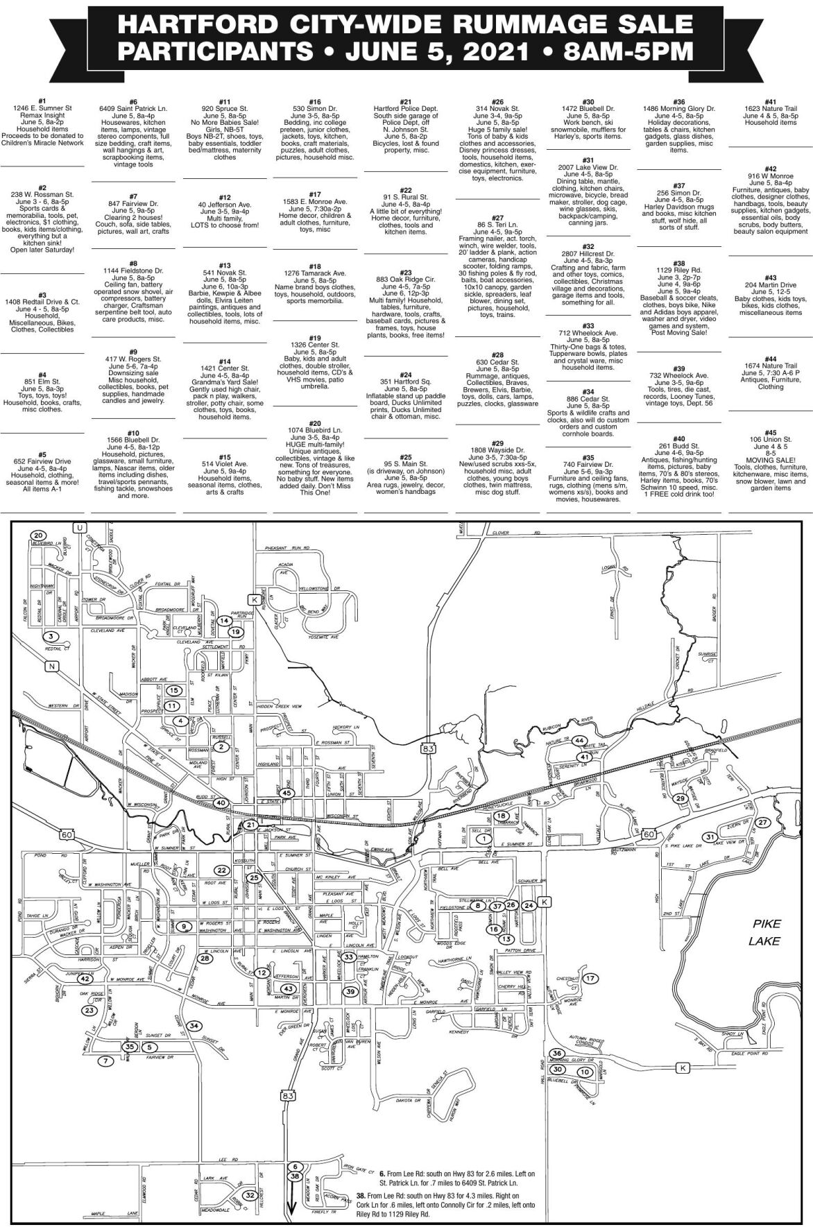Hartford's 33rd annual CityWide Rummage Sale MAP
