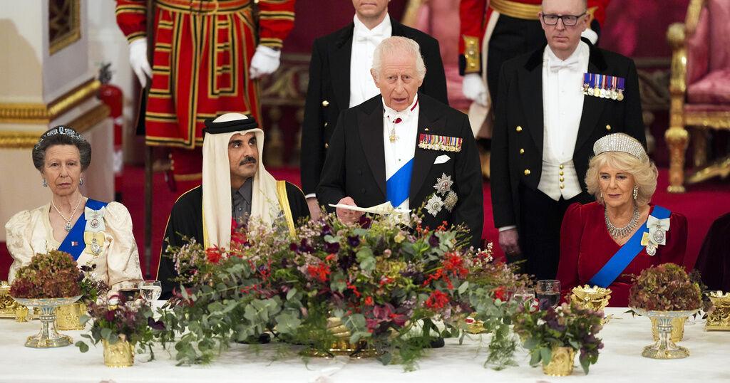 Princess of Wales joins royals as Qatari state visit to the UK starts