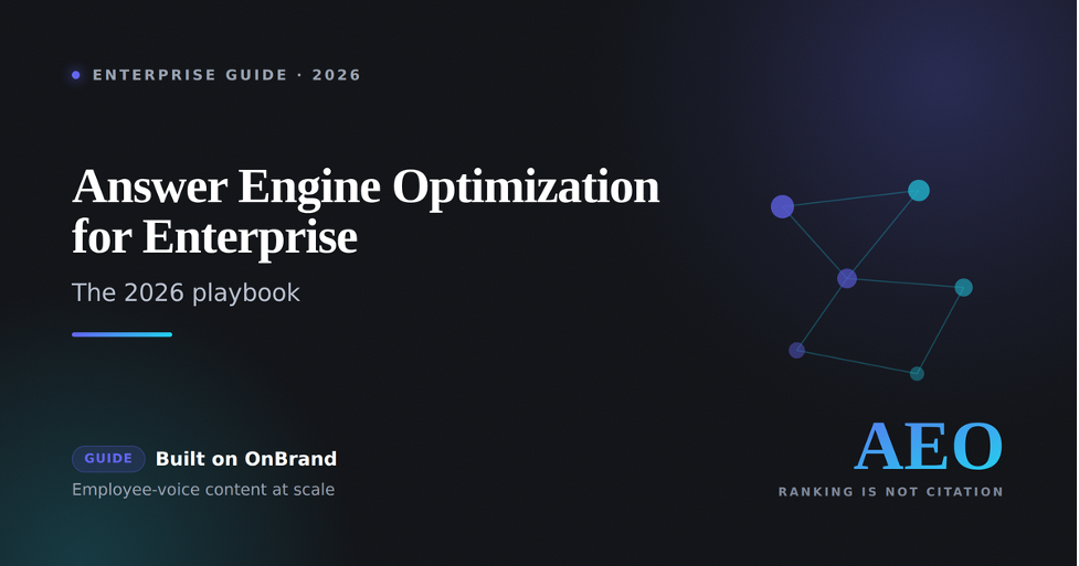 Answer Engine Optimization for Enterprise: The 2026 Playbook