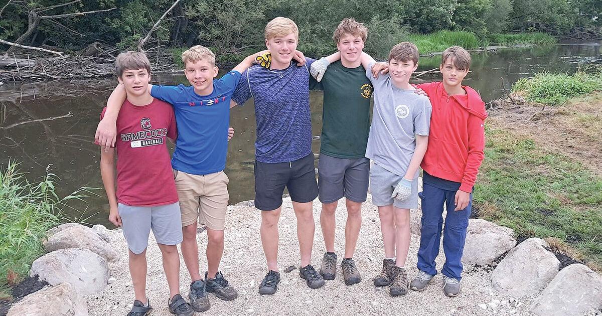 Scout constructs kayak launch at Covered Bridge Park