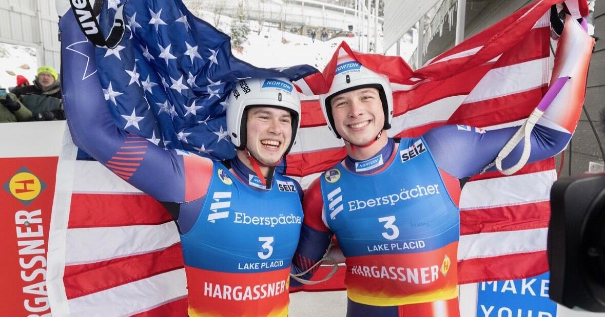 Brookfield's Marcus Mueller places sixth in men's doubles luge with partner Ansel Haugsjaa