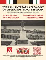 20th Anniversary Ceremony Operation Iraqi Freedom
