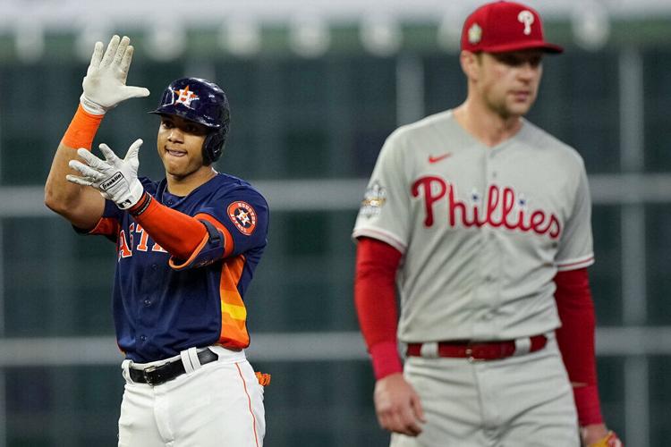 Astros edge Phillies in tense Game 5 to reach brink of World
