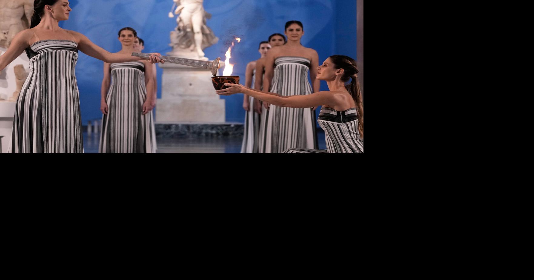 APTOPIX Greece Olympics Milan Cortina Flame Lighting