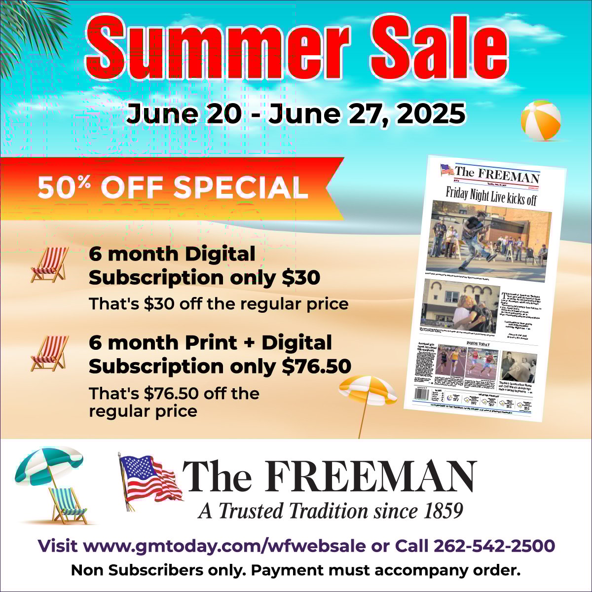 Waukesha Freeman Summer 2025 sale