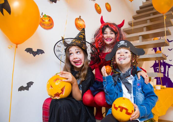 kids in halloween costumes