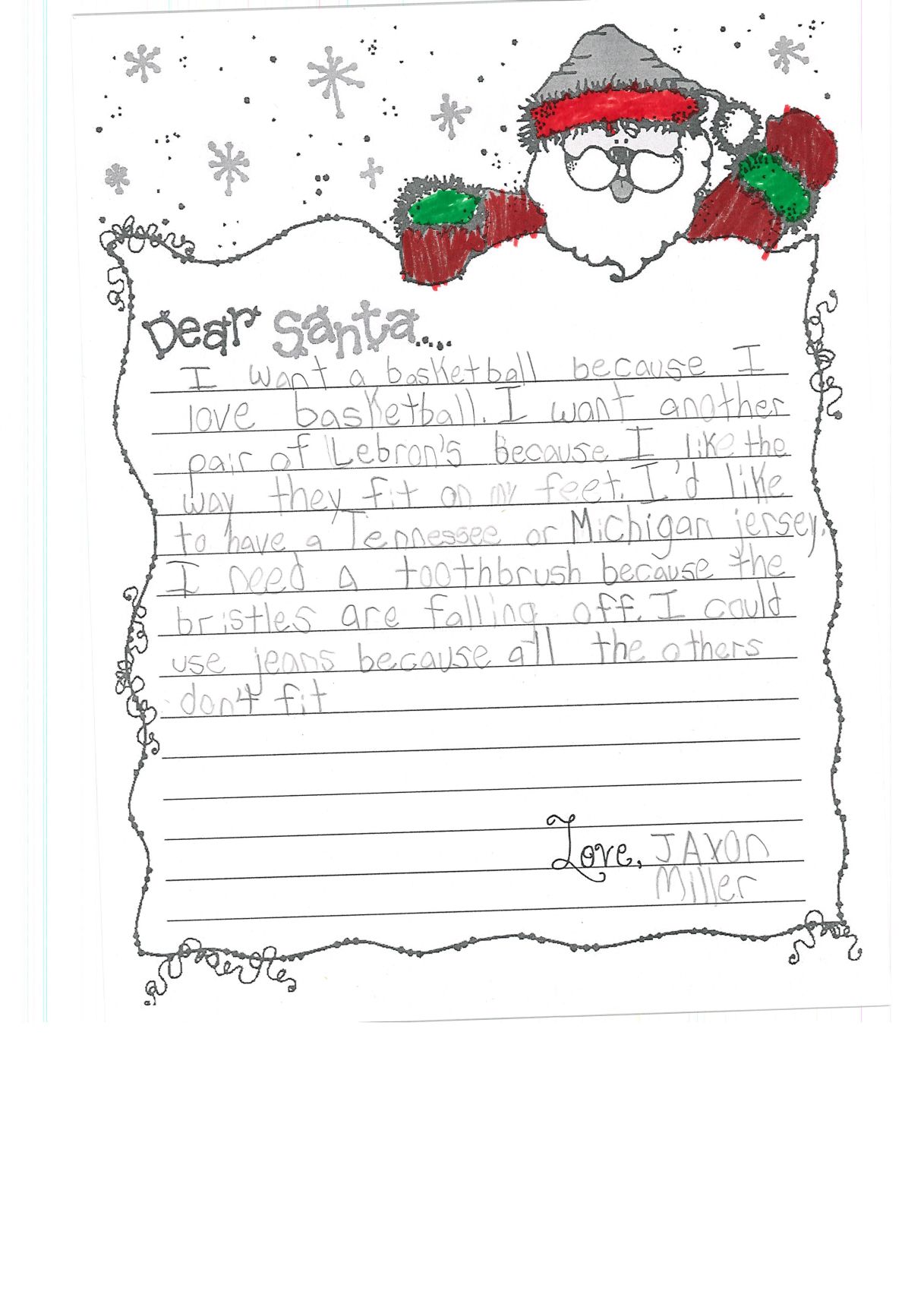 Letters to Santa from Twin Springs Elementary School