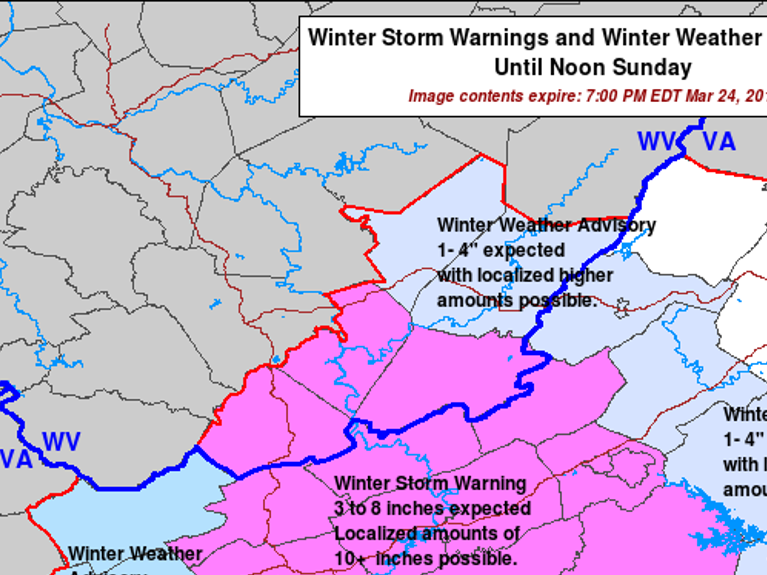 Update Dan River Region Still On Track To See Snow Saturday