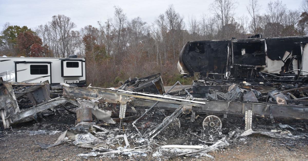 Exploding Camp Ground Explosion destroys camping trailers at Ringgold business