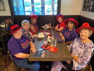 Lively Ladies Lunch Bunch Red Hat gathers