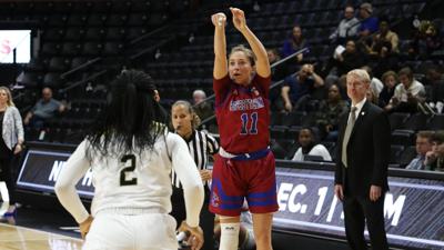 Pc Women Rain Threes On Charleston Southern Goclinton Com