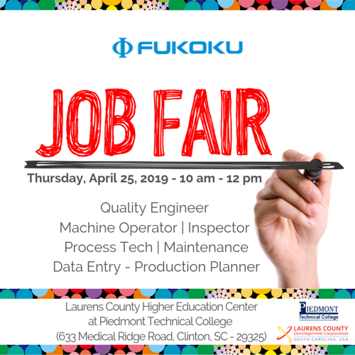 Fukoku looking to fill 12 positions at Laurens County job fair News