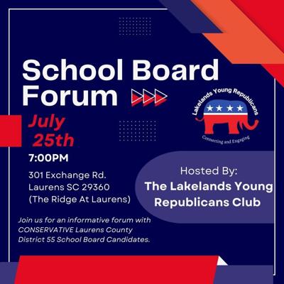 Lakelands Young Republicans hosting forum for District 55 school board