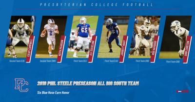 Six Blue Hose Named To Online Magazine S All Big South Football Team Sports Golaurens Com