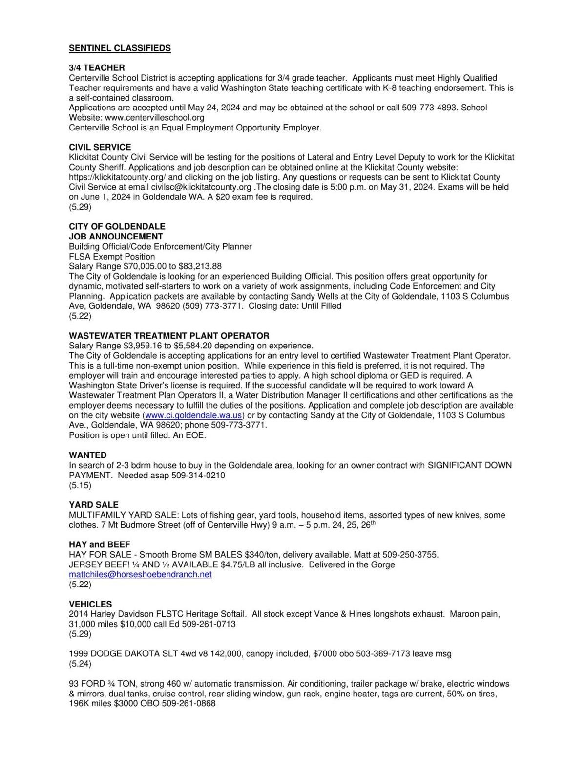 Hermiston Classified Ads - dkmfvfd