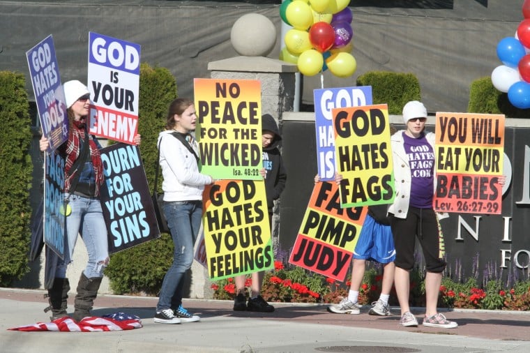 Westboro Baptist Church Protests Campus.