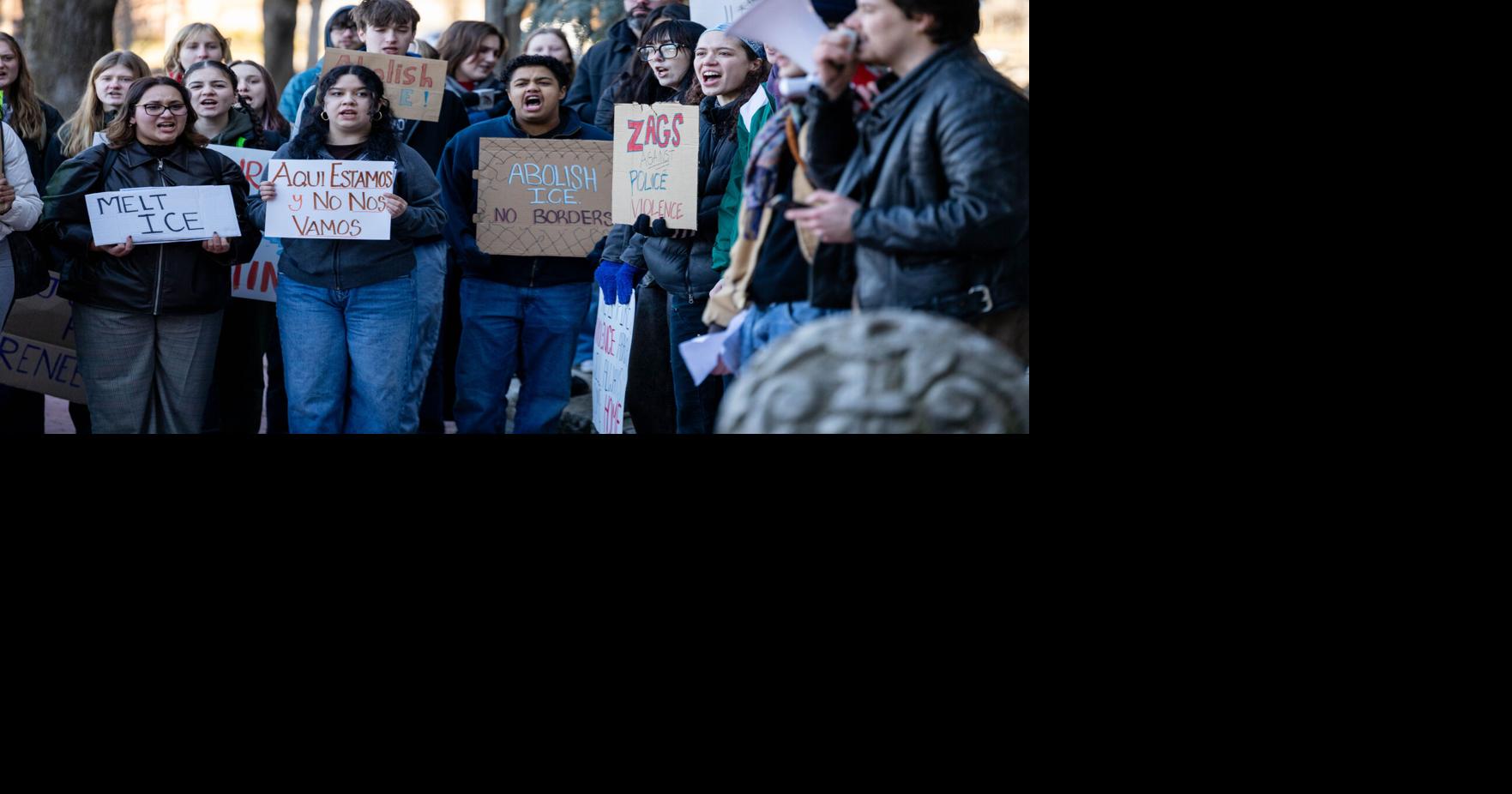 Over 100 students, faculty protest ICE, call for GU to take action
