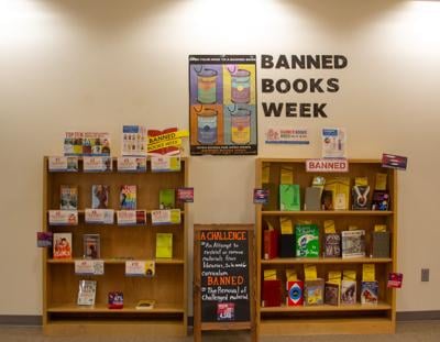 Gonzaga University Foley Library banned books week 2024 display photo