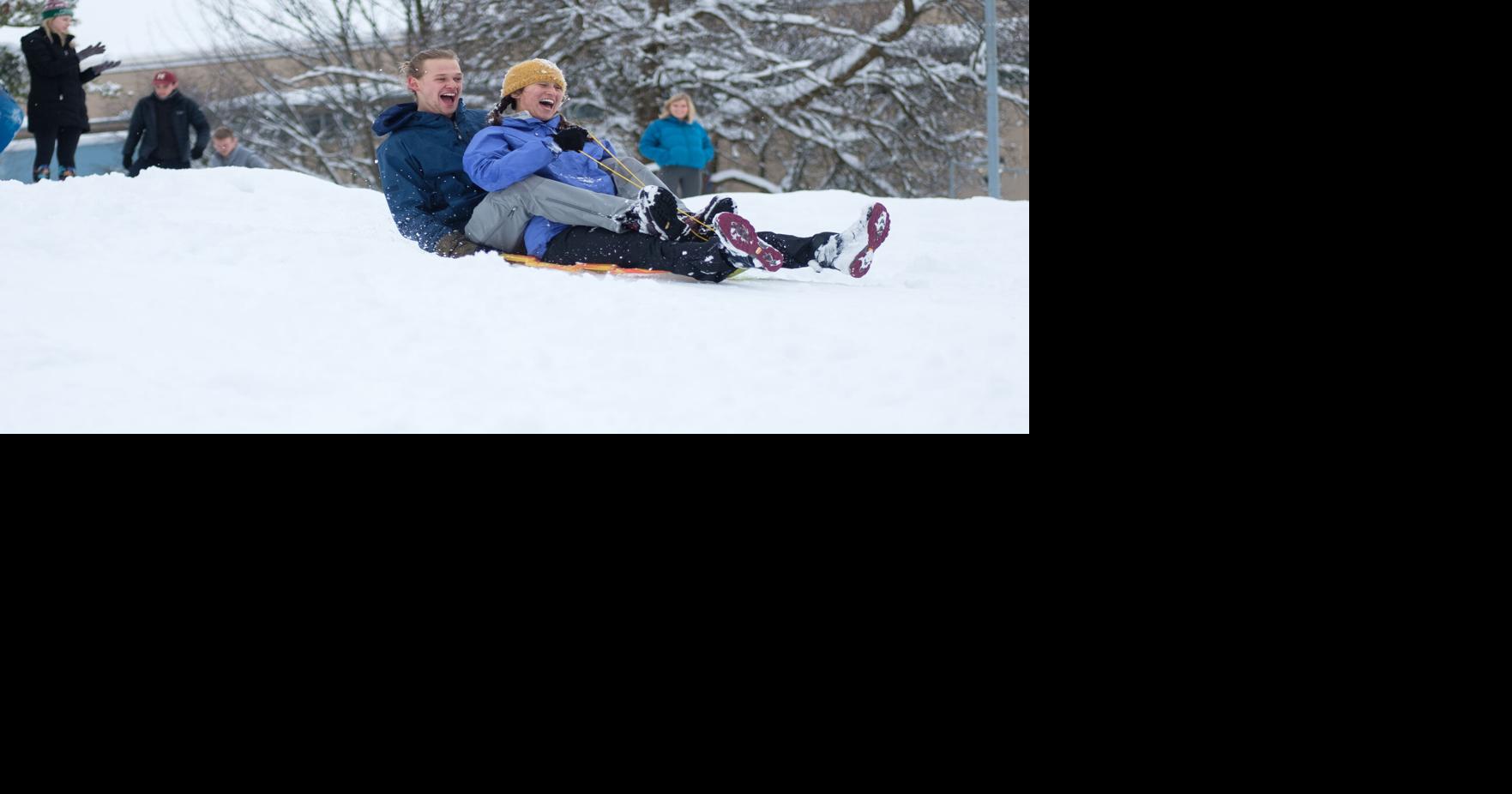 Sledding through the spring semester on and around Gonzaga's campus