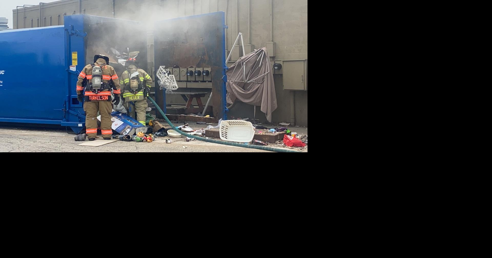 Trash compactor fire leads to evacuations at business complex Fire