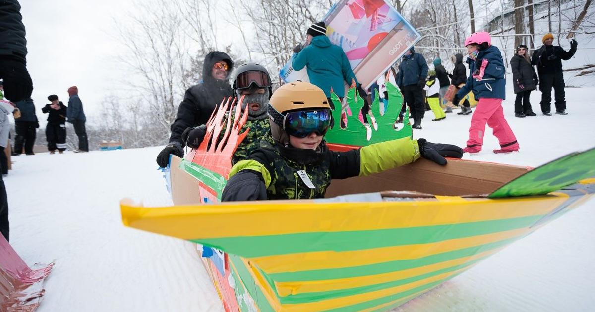Box Sled Races Winterfest photos – Cardboard Sled Race | Fairs & Festivals ...