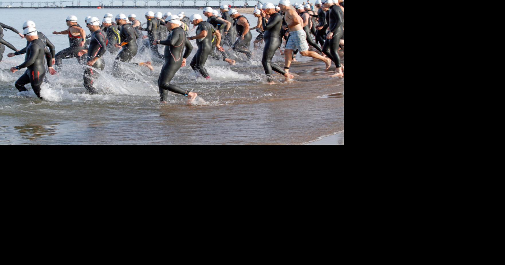 Athletes prepare for the 12th annual Grand Haven Triathlon on Sunday Swimming and Diving