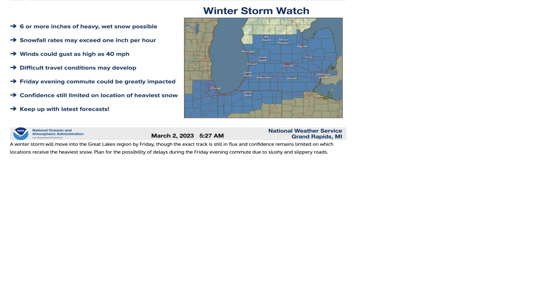 Winter storm watch goes into effect Friday afternoon | Local News ...