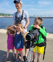 Thrilled bird watchers observe rare bird off GH north pier