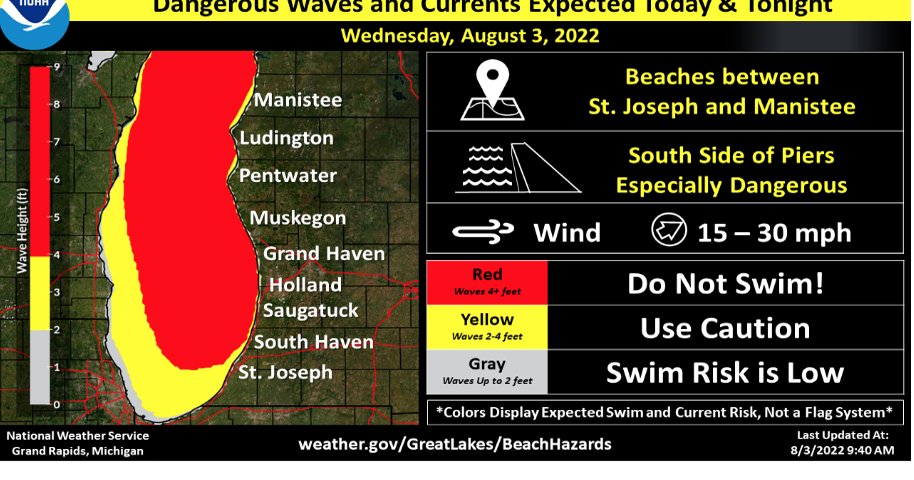 Dangerous swimming conditions at Lake Mich. beaches through early Thursday  | Local News | grandhaventribune.com