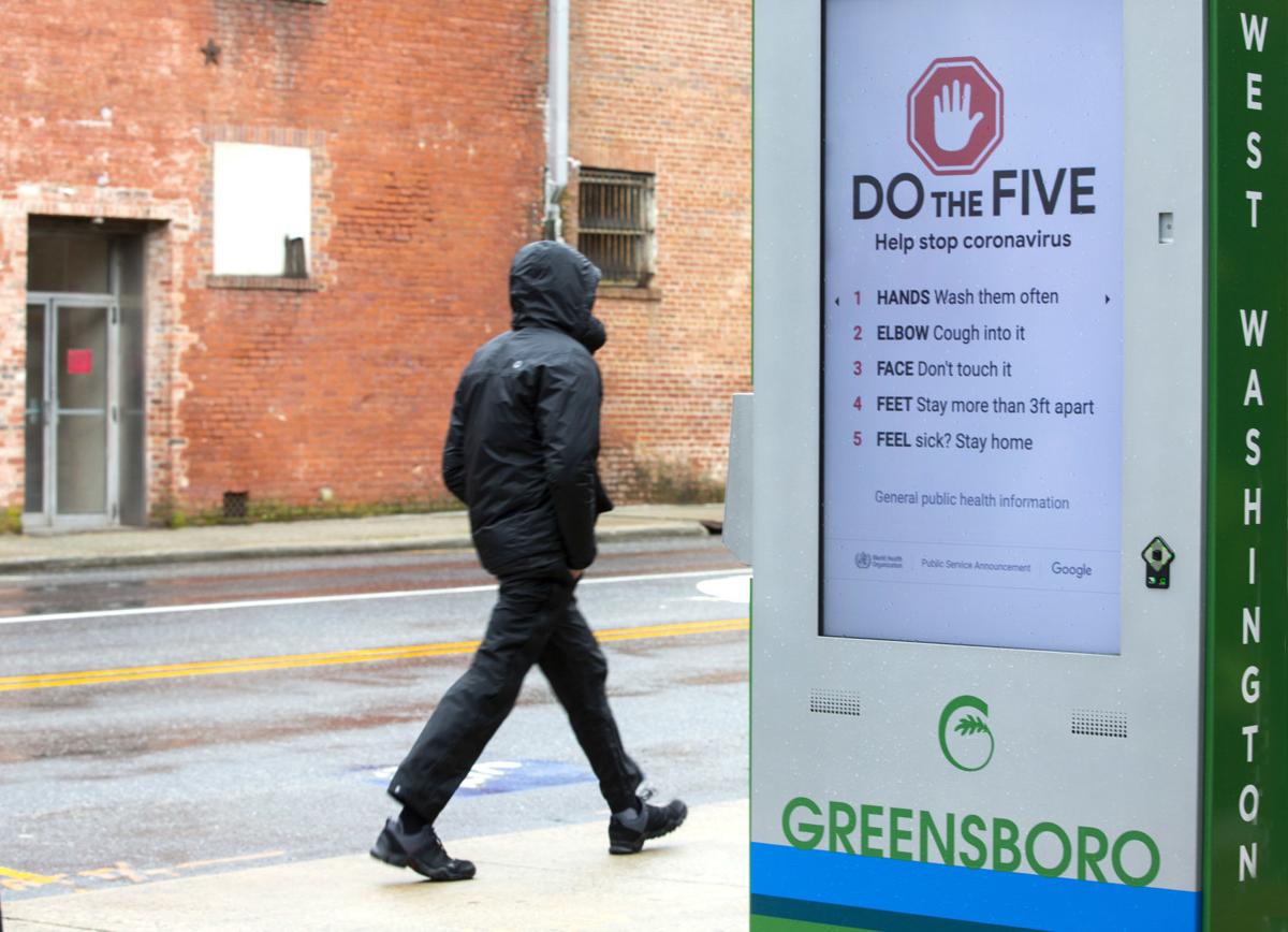 Greensboro sidewalks virtually empty during lunch hour (copy)