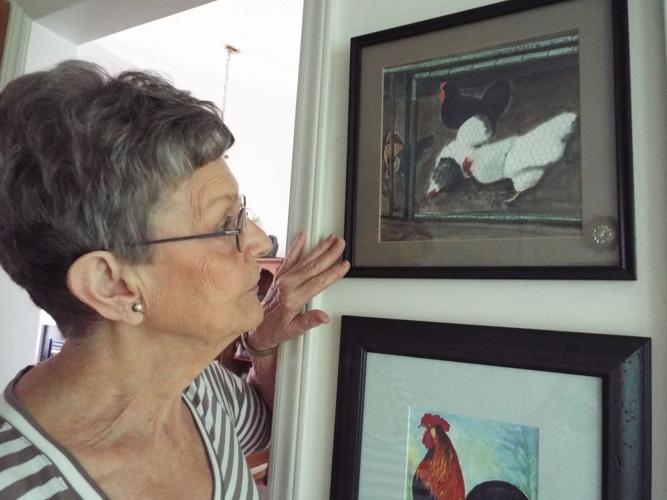 fish Barbara Golding looks at art.JPG
