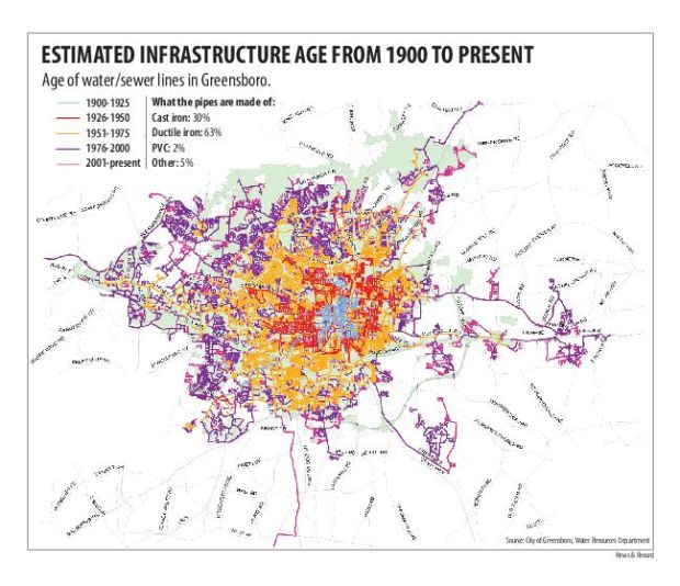 Water/sewer line map