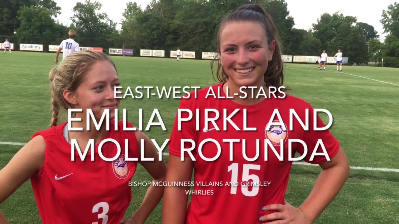 WATCH NOW Bishop McGuinness Emilia Pirkl and Grimsley s Molly Rotunda at the East West girls soccer game