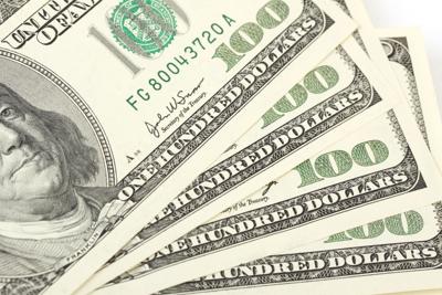 Pile of money American hundred dollar bills