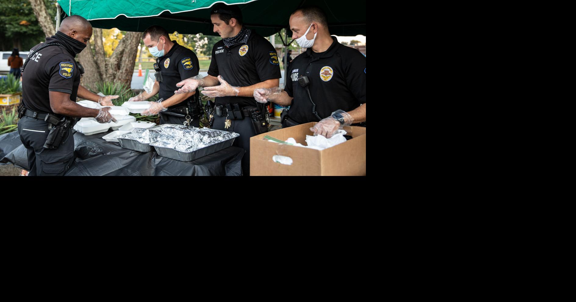 Photos: High Point police dish up drive-thru dinner