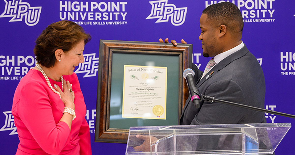 Eileen Rice High Point Wife of High Point University president honored