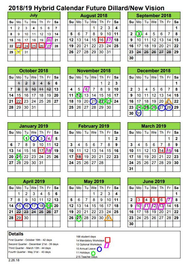 wayne township school calendar 2018-2019
