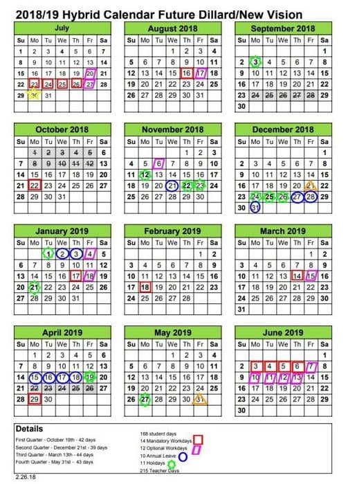 Rockingham County Schools 20182019 Hybrid Calendar