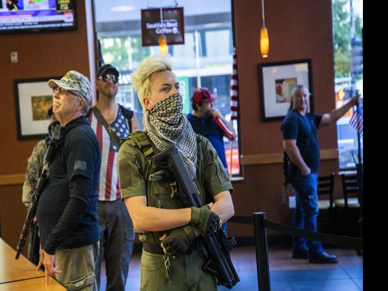 Photos Of Armed Demonstrators At North Carolina Subway Draw