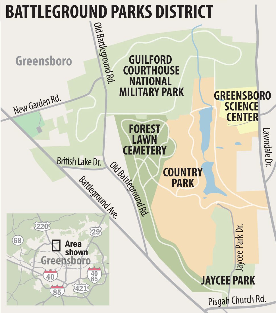 Country Park Greensboro Map Battleground Park District To Link 400 Hundred Acres For Tourist  Destination | Local News | Greensboro.com