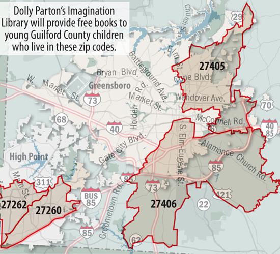 Guilford County Zip Code Map Dolly Parton's Free-Books-In-The-Mail Program Is Coming To Guilford County  | Education | Greensboro.com