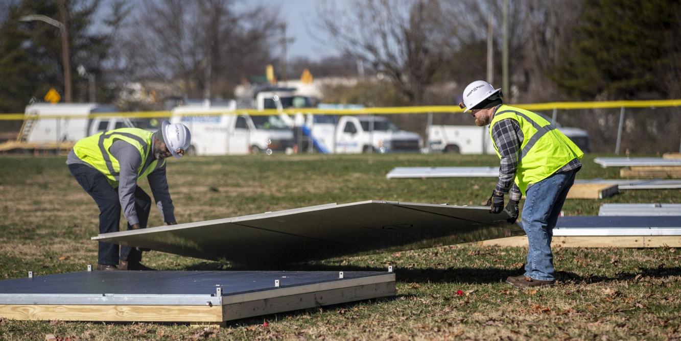Photos Pallet houses for homeless people going up in Greensboro