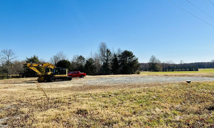 Construction equipment at Greensboro-Randolph Megasite