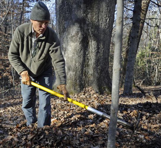Sustainable-trail building class at Guilford College