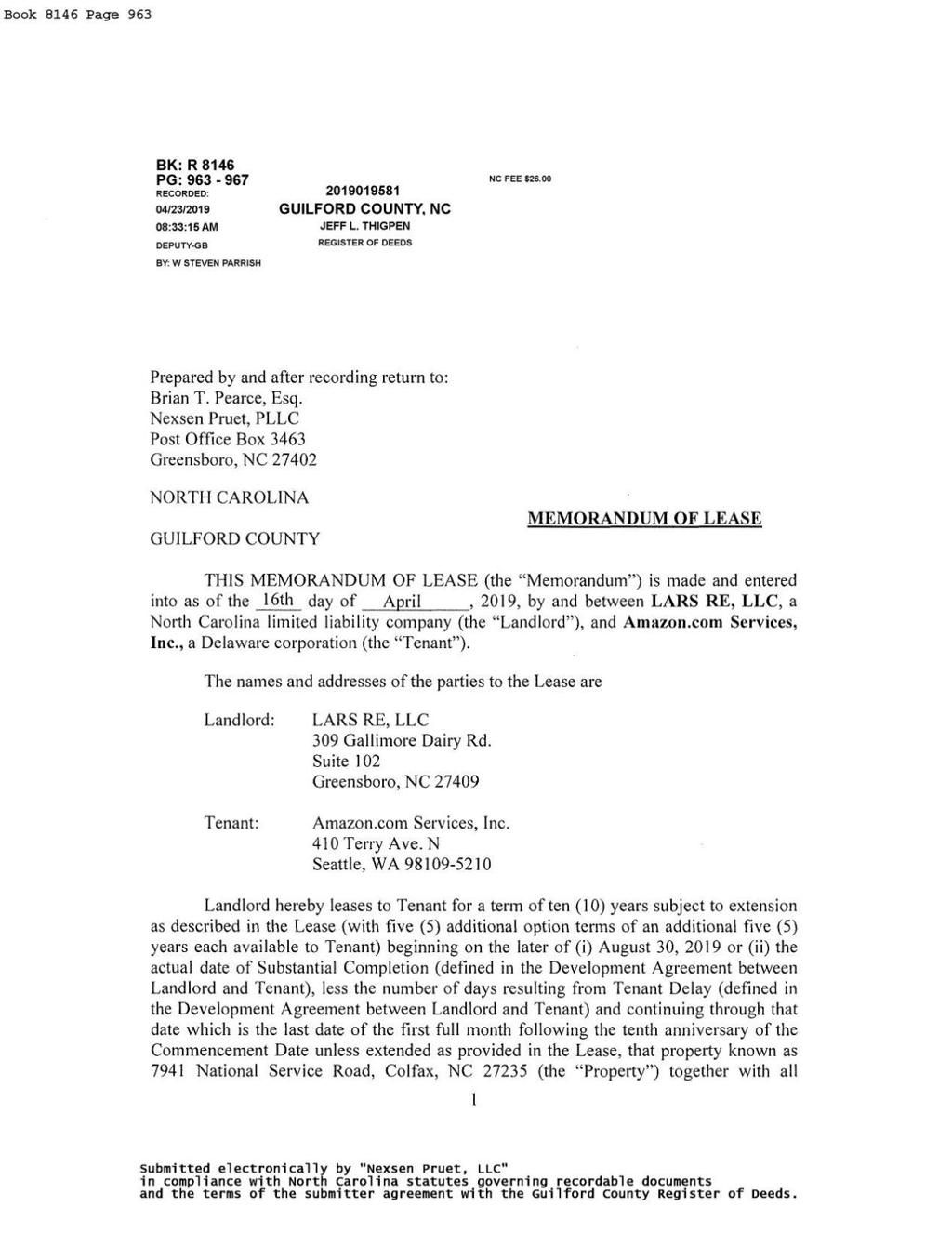 Amazon Signs Lease For Second Triad Facility Business Greensboro Com