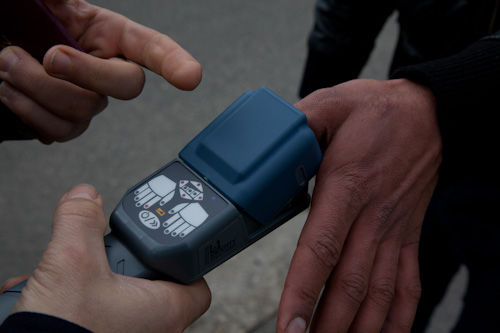 The Finger-ID device allows Eden police to check people and suspects